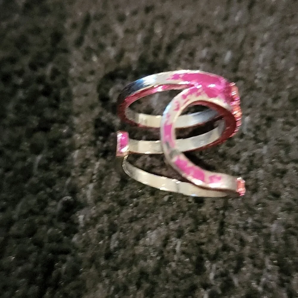 Akira Pink & Purple Rhinestone Stackable Rings‎